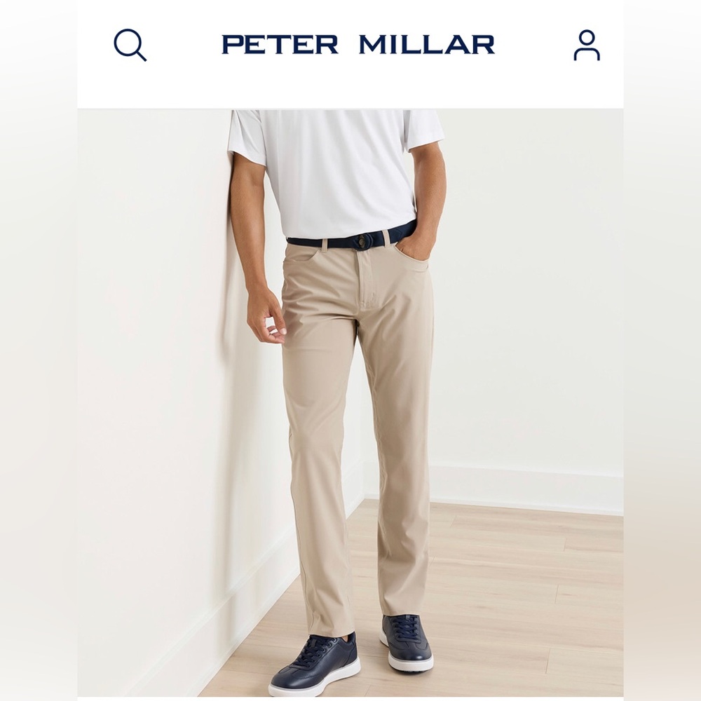 New Peter Millar Beige Performance Chino Pants 30/32